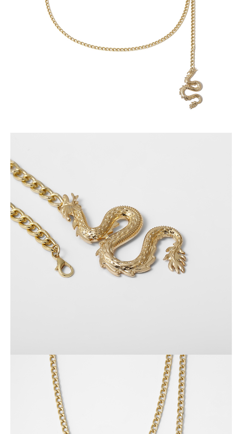 Fashion Golden Three-dimensional Zodiac Dragon Electroplated Alloy Waist Chain,Waist Chain