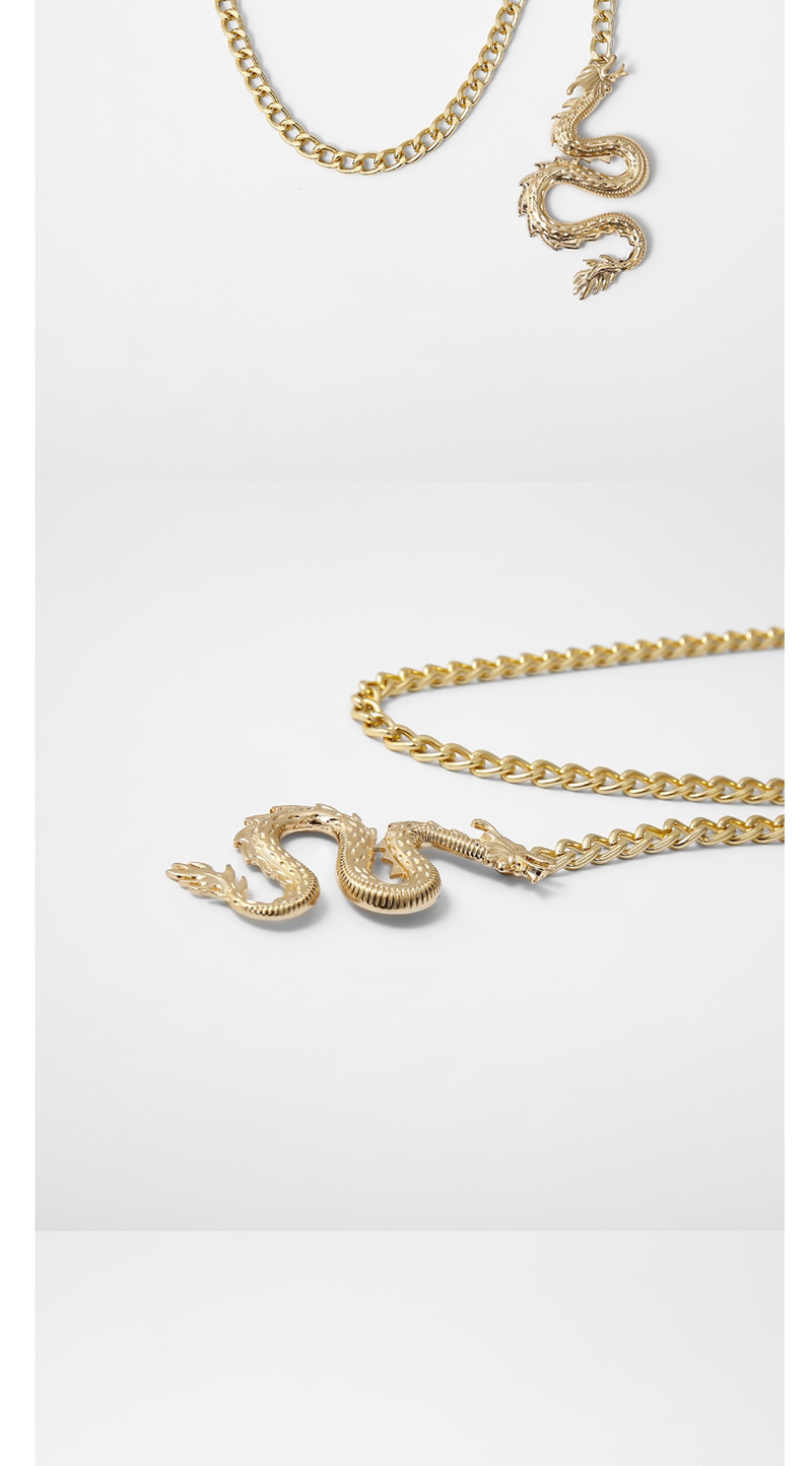 Fashion Golden Three-dimensional Zodiac Dragon Electroplated Alloy Waist Chain,Waist Chain