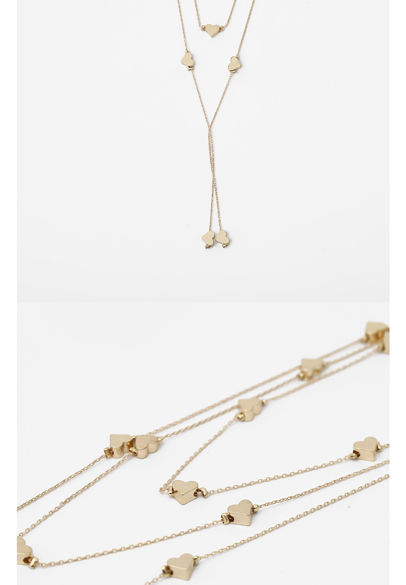 Fashion Golden Love Alloy Tassel Necklace Set,Multi Strand Necklaces
