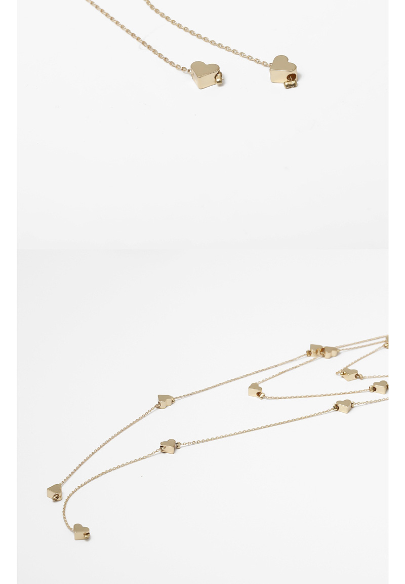 Fashion Golden Love Alloy Tassel Necklace Set,Multi Strand Necklaces