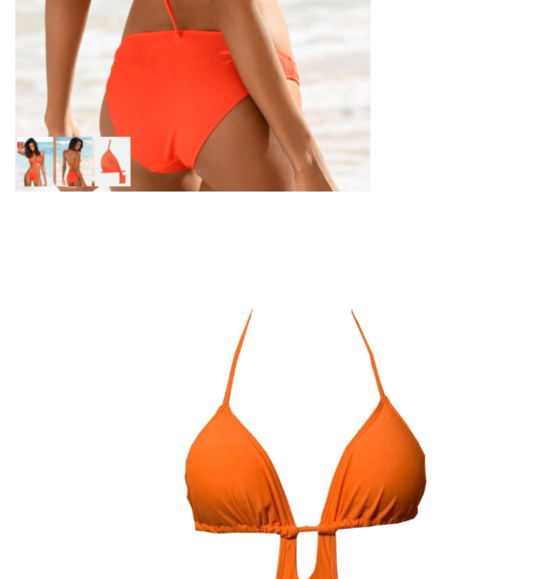 Fashion Orange V-neck Cutout Leak Back One-piece Swimsuit,One Pieces