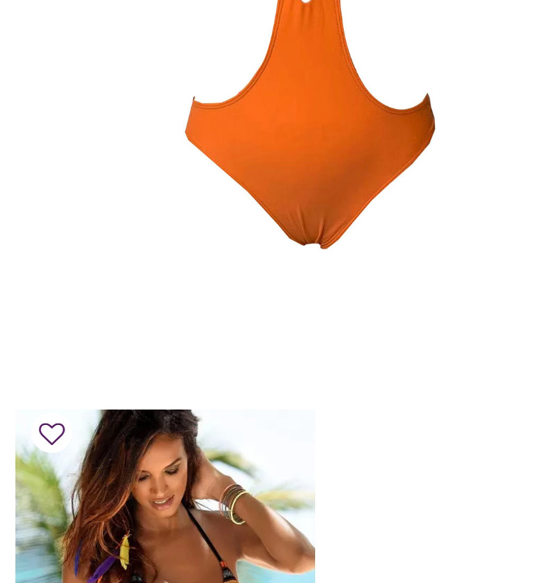 Fashion Orange V-neck Cutout Leak Back One-piece Swimsuit,One Pieces