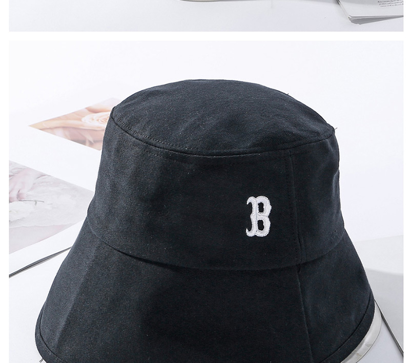 Fashion Black Embroidered Letter Bucket Hat,Sun Hats