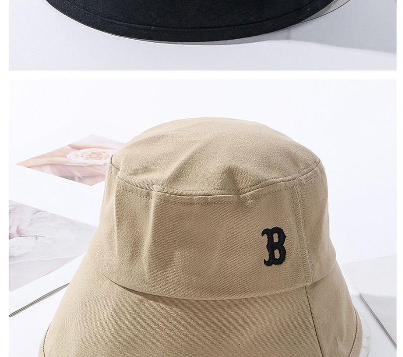 Fashion Khaki Embroidered Letter Bucket Hat,Sun Hats