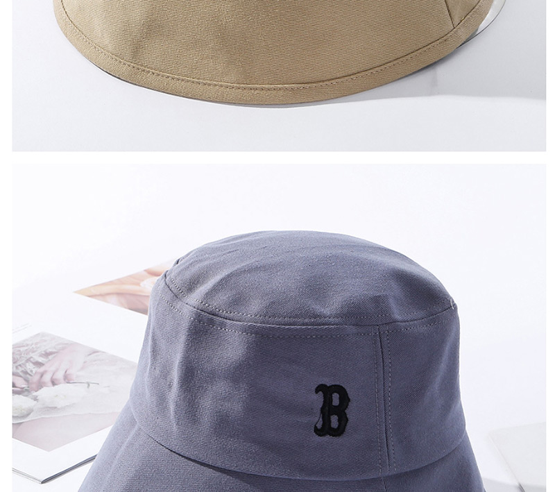 Fashion Khaki Embroidered Letter Bucket Hat,Sun Hats