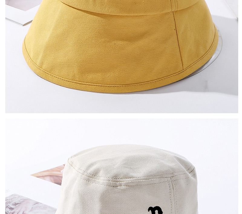 Fashion Yellow Embroidered Letter Bucket Hat,Sun Hats