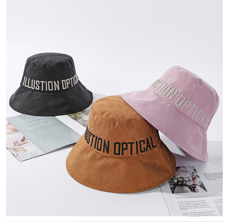 Fashion Pink Embroidered Fisherman Hat,Sun Hats