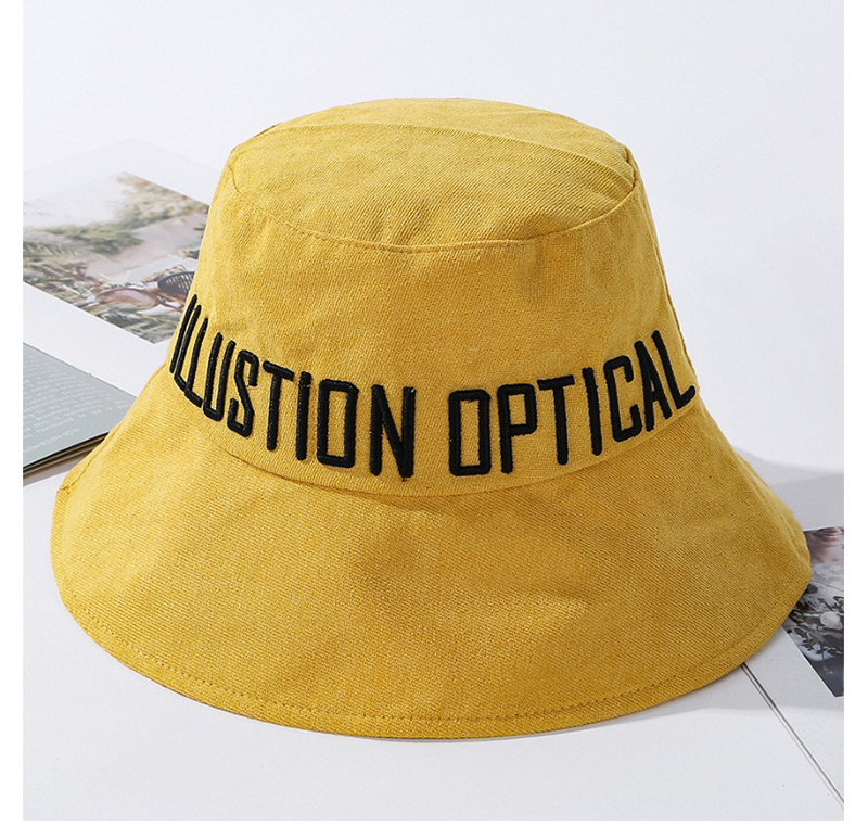 Fashion Yellow Embroidered Fisherman Hat,Sun Hats