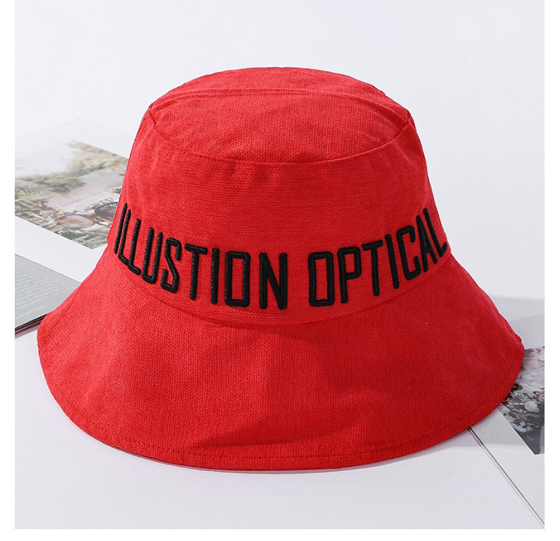 Fashion Red Embroidered Fisherman Hat,Sun Hats