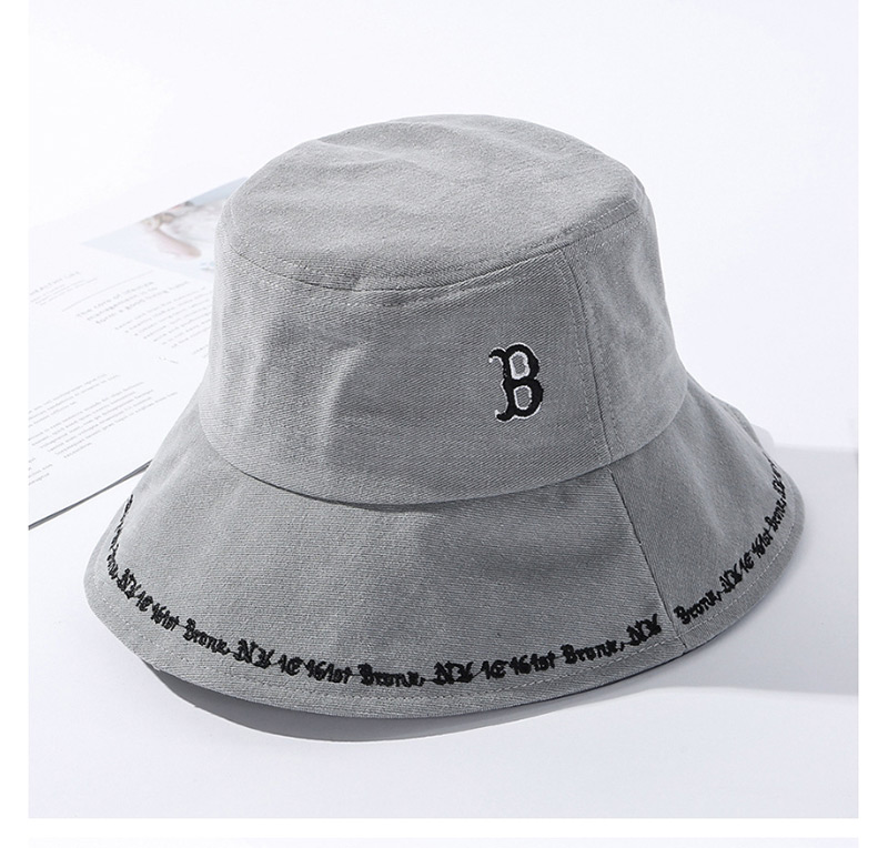 Fashion Beige Embroidered Alphabet Fisherman Hat,Sun Hats