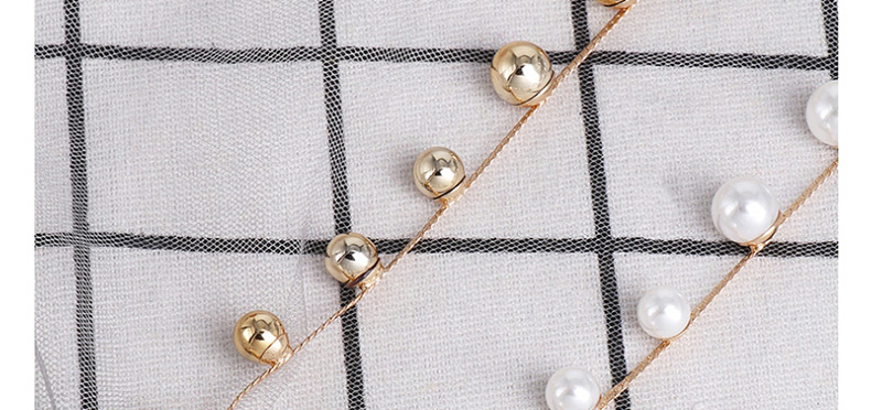 Fashion Golden Geometric-shaped Pearl Beaded Tassel Bob,Hairpins