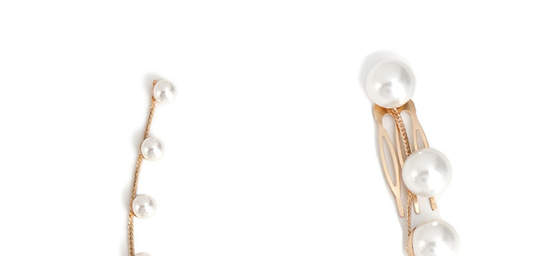 Fashion Golden Geometric-shaped Pearl Beaded Tassel Bob,Hairpins