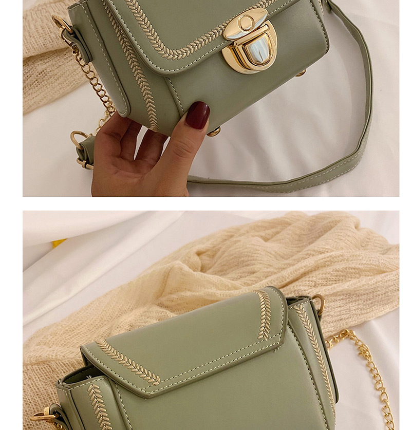 Fashion Green Spiraea Lock Chain Shoulder Messenger Bag,Shoulder bags