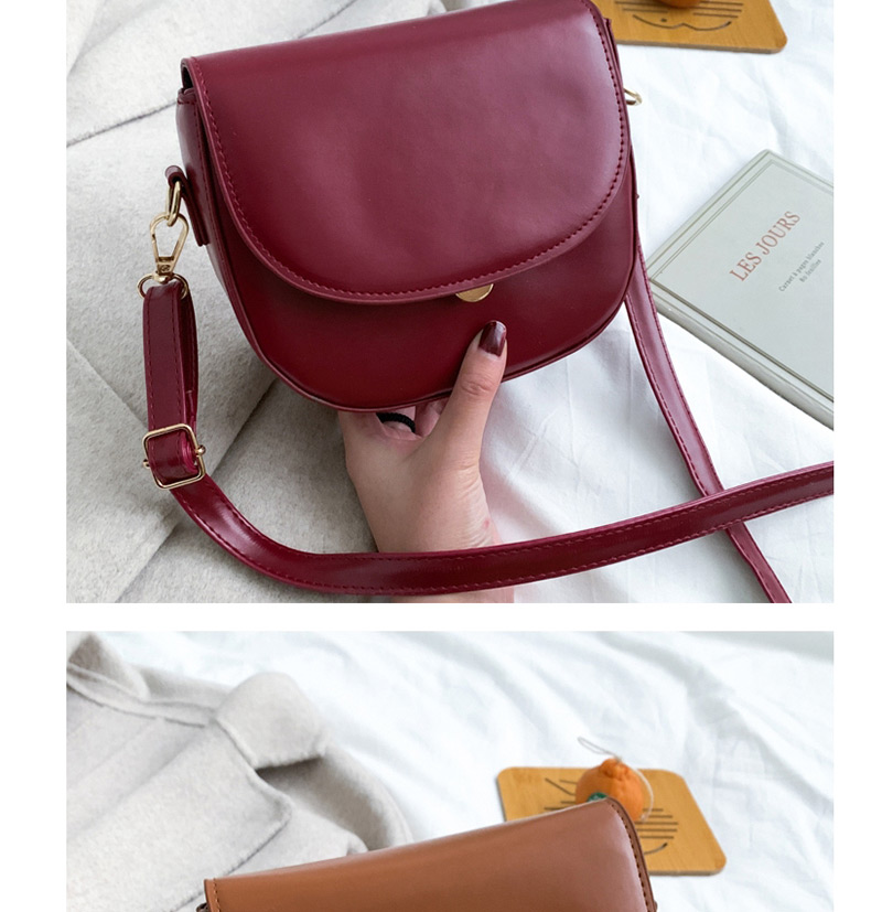 Fashion Brown Semicircle Clamshell Messenger Bag,Shoulder bags