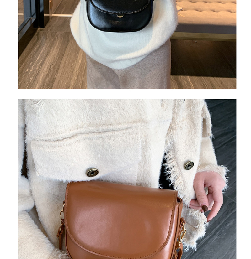 Fashion Black Semicircle Clamshell Messenger Bag,Shoulder bags