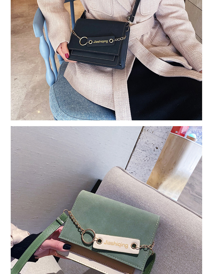 Fashion Green Scrub The Chain Stitching Hit Color Messenger Bag,Shoulder bags