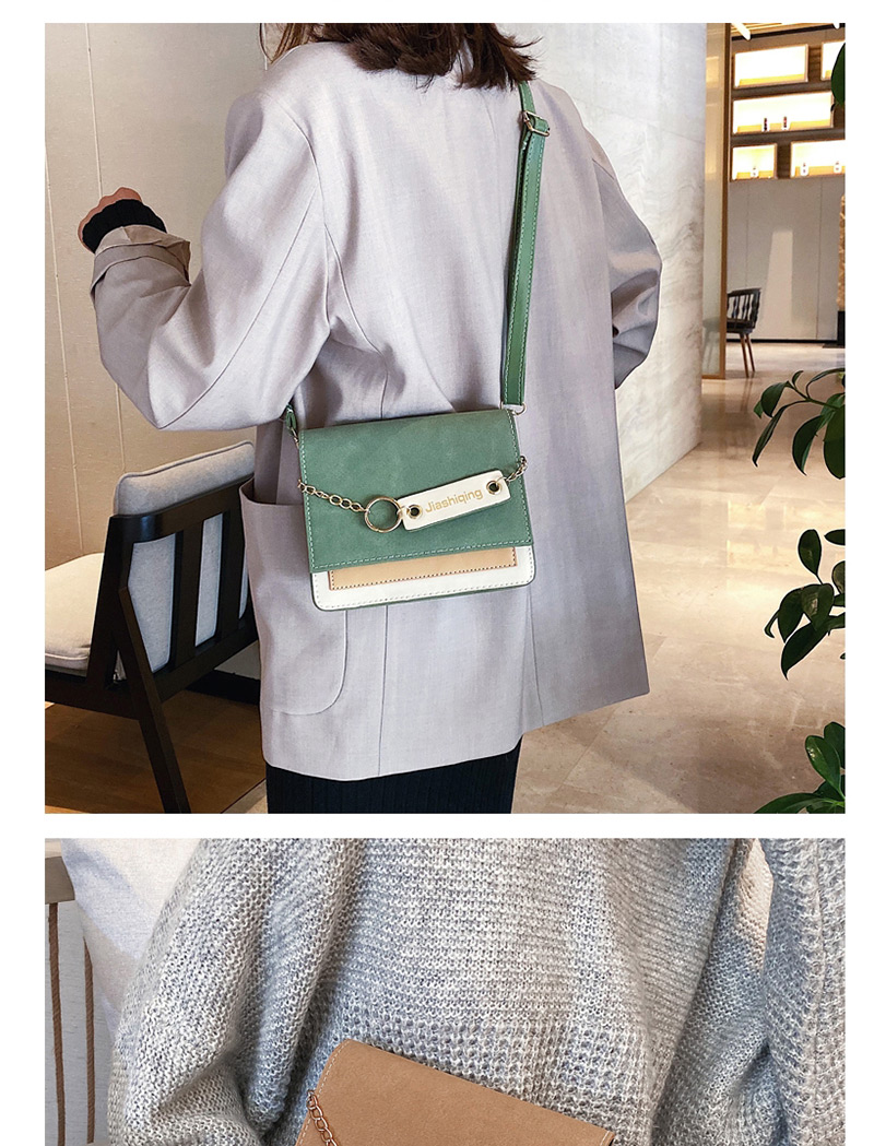 Fashion Green Scrub The Chain Stitching Hit Color Messenger Bag,Shoulder bags