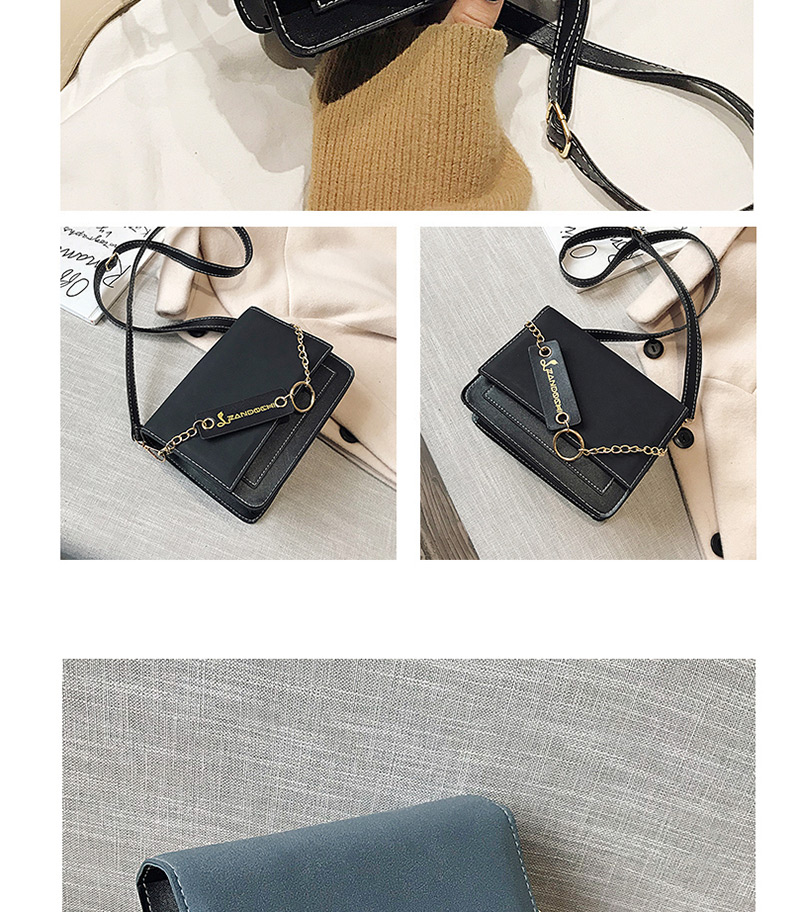Fashion Blue Chain Stitching Hit Color Letters Messenger Bag,Shoulder bags