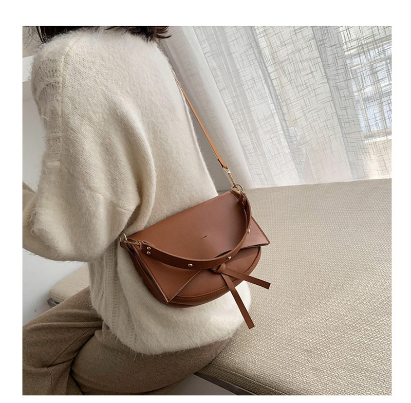 Fashion Brown Flip Geometry Messenger Bag Tie,Shoulder bags
