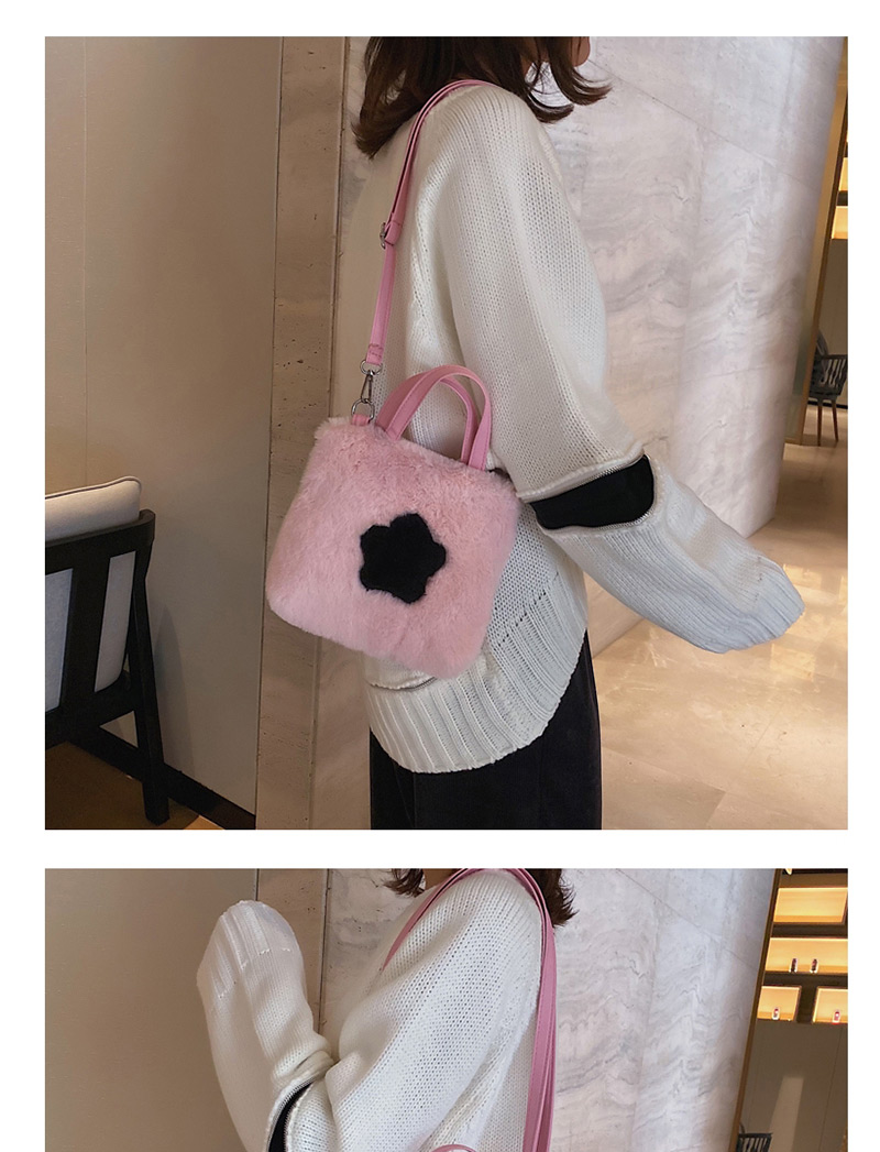 Fashion Pink Plush Five-pointed Star Hit The Color Messenger Bag,Handbags