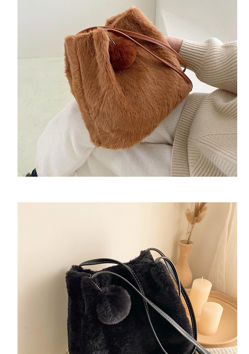Fashion Brown Shoulder Bag Stuffed Ball,Shoulder bags