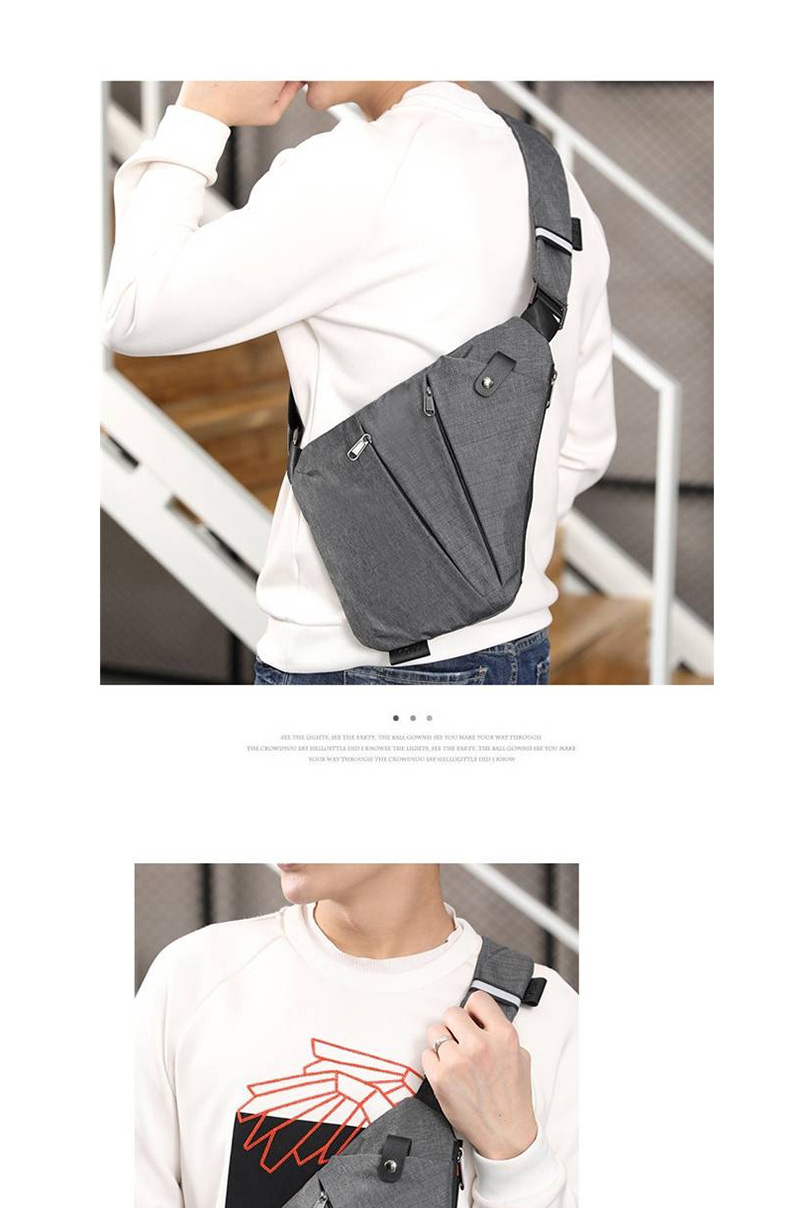 Fashion Light Gray Right Shoulder Geometry Diagonal Shoulder Bag Canvas Multifunction,Shoulder bags