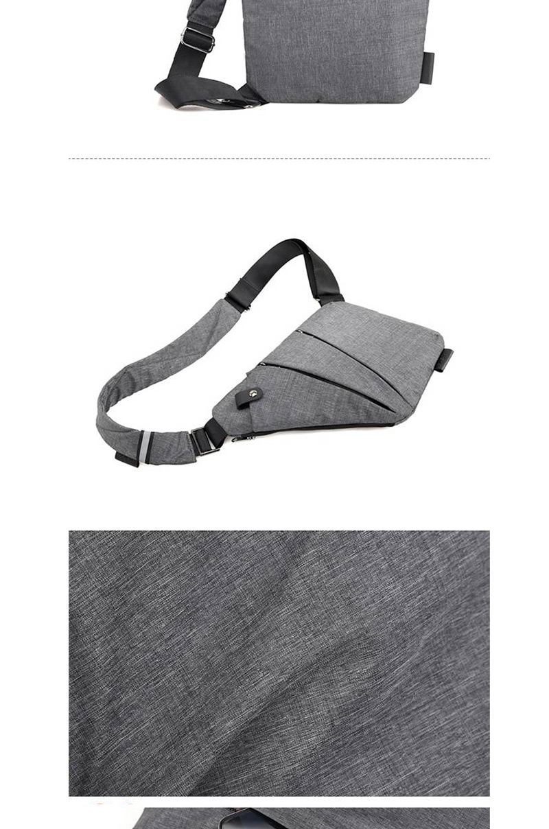 Fashion Light Gray Left Shoulder. Geometry Diagonal Shoulder Bag Canvas Multifunction,Shoulder bags