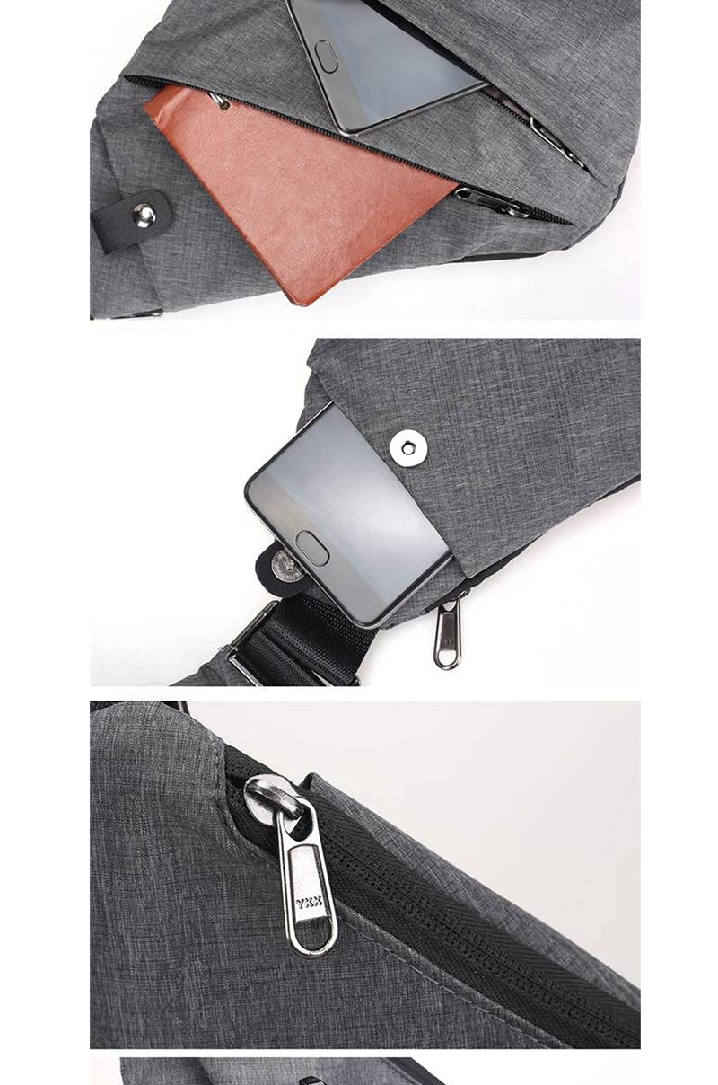 Fashion Light Gray Left Shoulder. Geometry Diagonal Shoulder Bag Canvas Multifunction,Shoulder bags