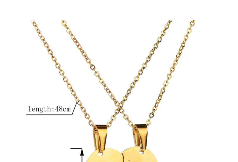 Fashion Steel Color Mosaic Of Love Necklace Couple Necklace Printing,Necklaces