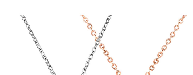 Fashion Rose Gold Smooth Finish Polishing Diamond Stone Pillars Perspective Necklace,Necklaces