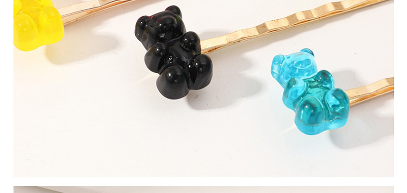 Fashion Color Resin Transparent Bear Clip Set,Hairpins