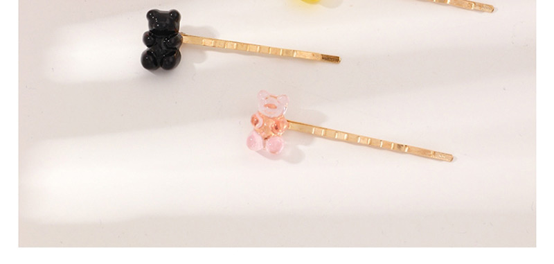 Fashion Color Resin Transparent Bear Clip Set,Hairpins