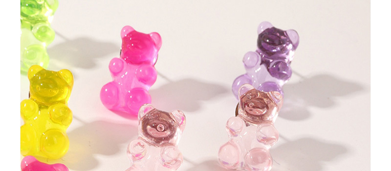 Fashion Color Bear Transparent Resin Earrings Set,Earrings set