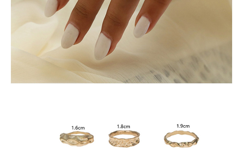 Fashion Golden Metal Twisted Irregular Geometric Ring Set,Rings Set