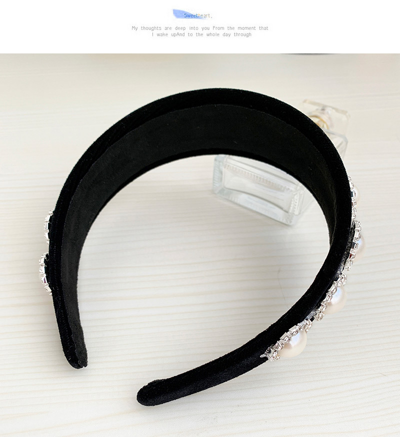 Fashion Black Fabric Rhinestone Pearl Headband,Head Band