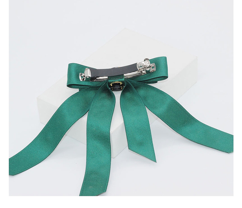 Fashion Green Acrylic Bow Pearl Hair Clip With Diamonds,Hairpins