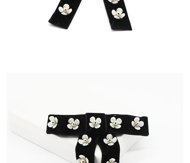 Fashion Black Acrylic Flower Bow Hair Clip With Diamonds,Hairpins