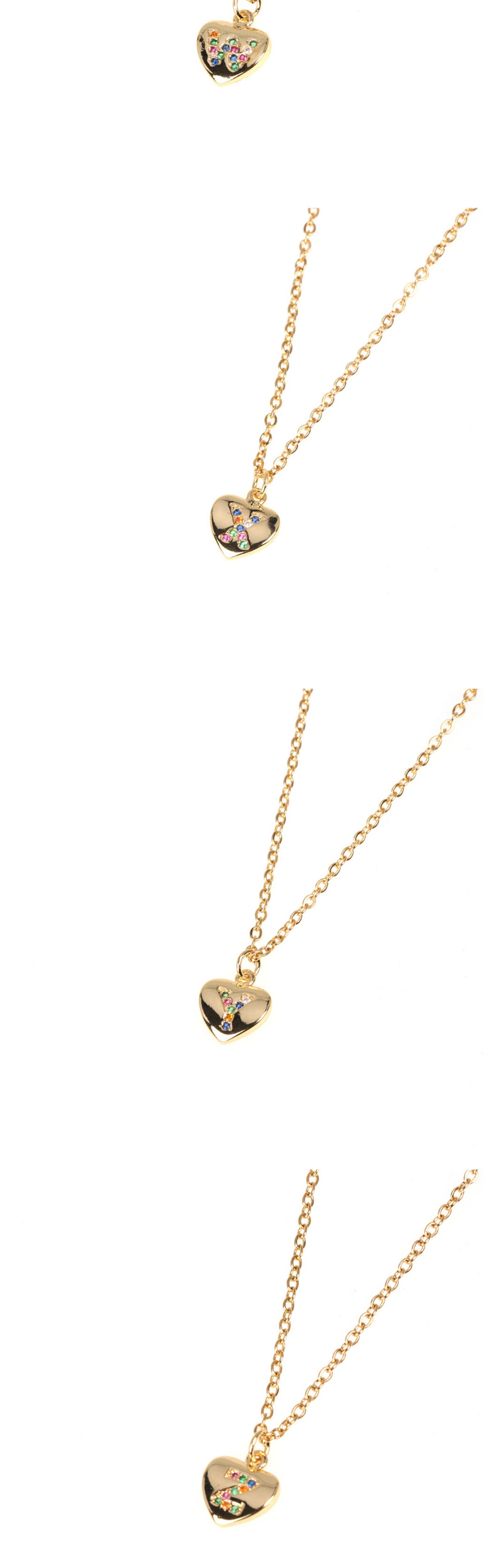 Fashion Golden Love Letter Necklace With Alloy Diamonds,Necklaces
