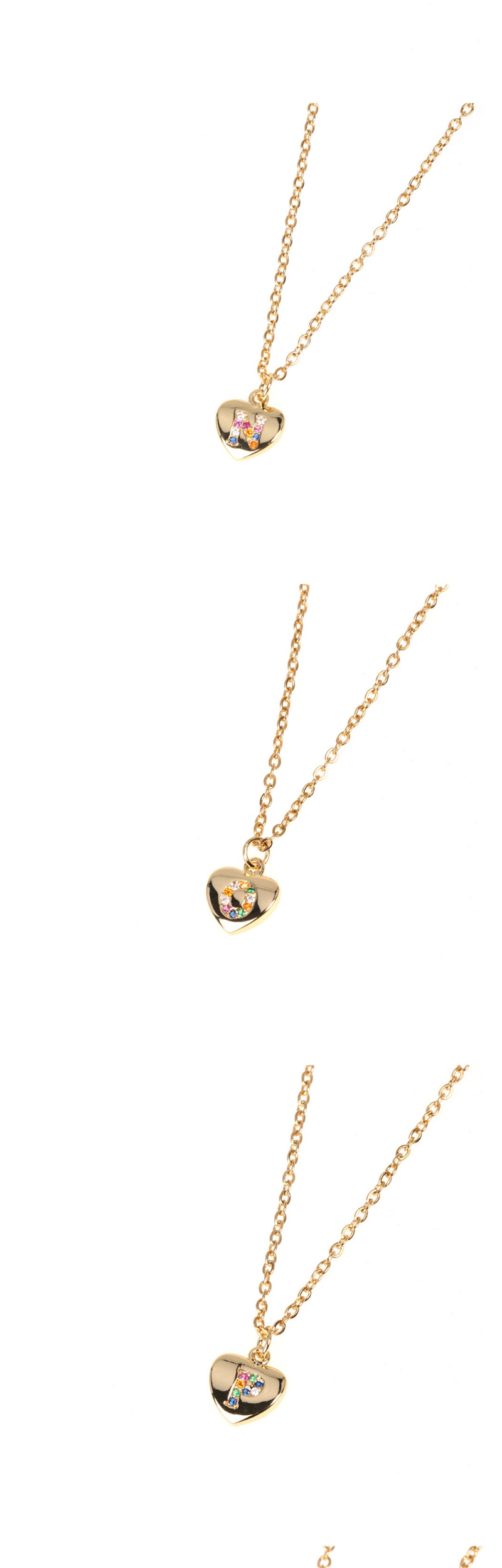 Fashion Golden Love Letter Necklace With Alloy Diamonds,Necklaces