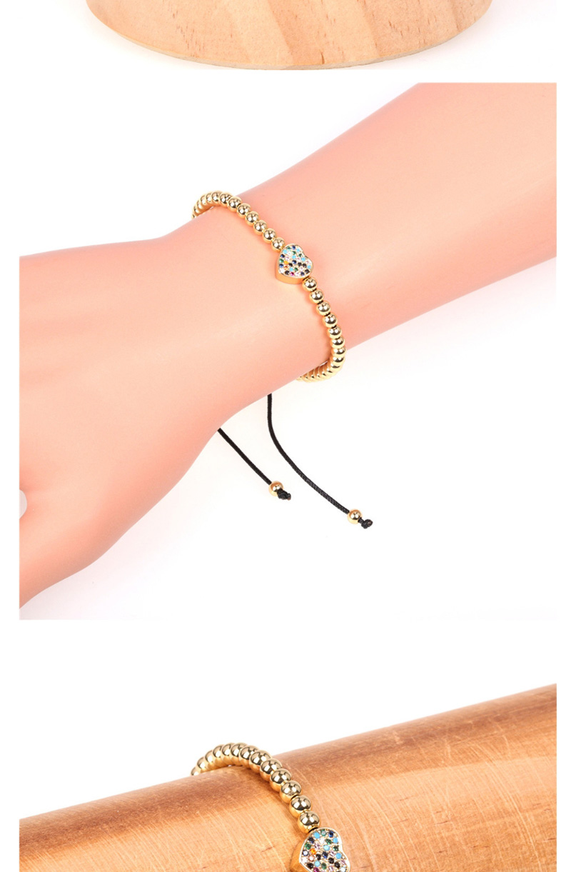 Fashion Blue Gold-plated Beaded Brass Bracelet With Micro Diamonds,Bracelets