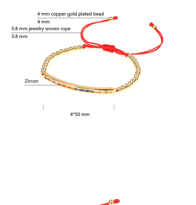 Fashion Golden Zigzag Braided Copper Bead Bracelet,Bracelets