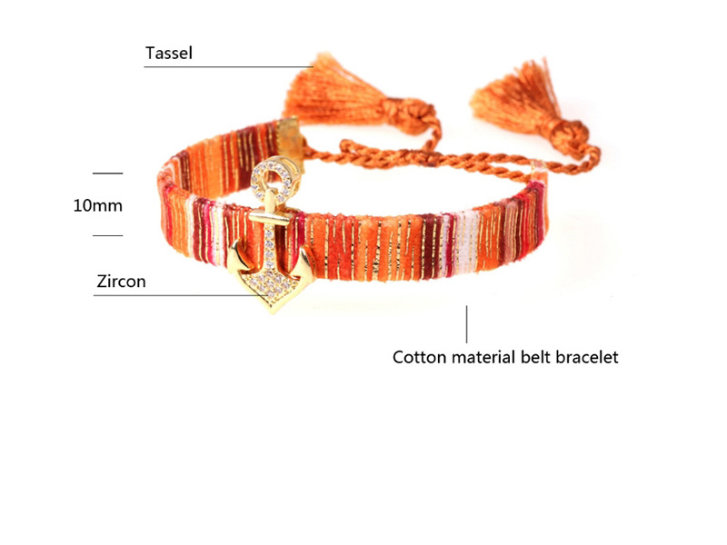 Fashion Brown Micro Inlaid Zircon Anchor Fringe Bracelet,Bracelets