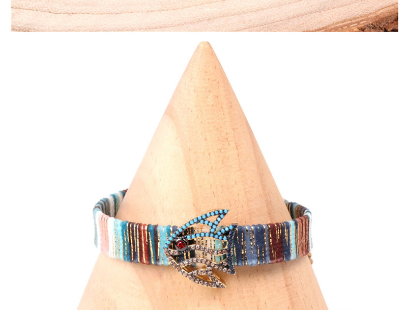 Fashion Khaki Tassel Hand-knitted Micro Zircon Fish-shaped Bracelet,Bracelets