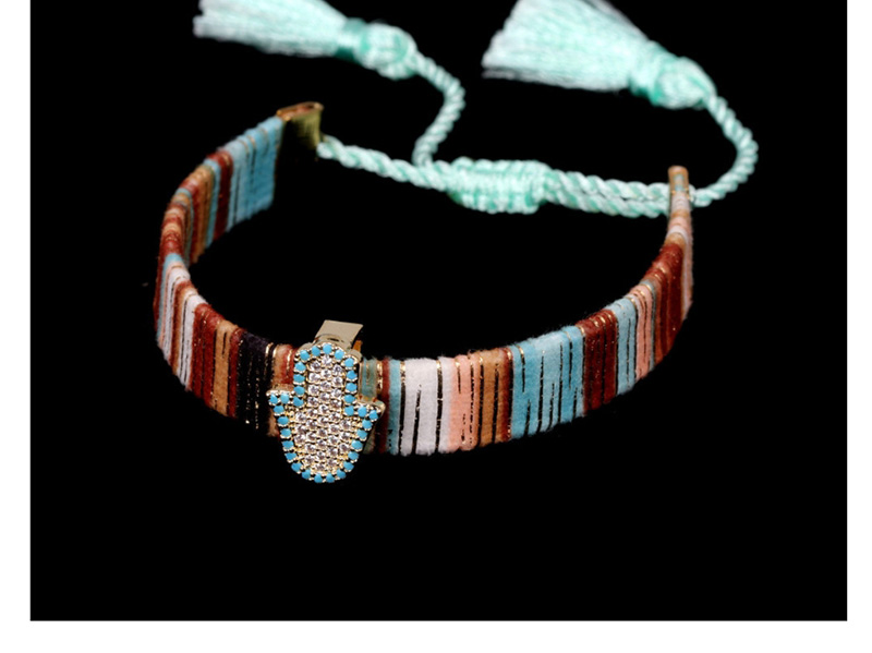 Fashion Blue Tassel Micro-studded Palm Bracelet,Bracelets