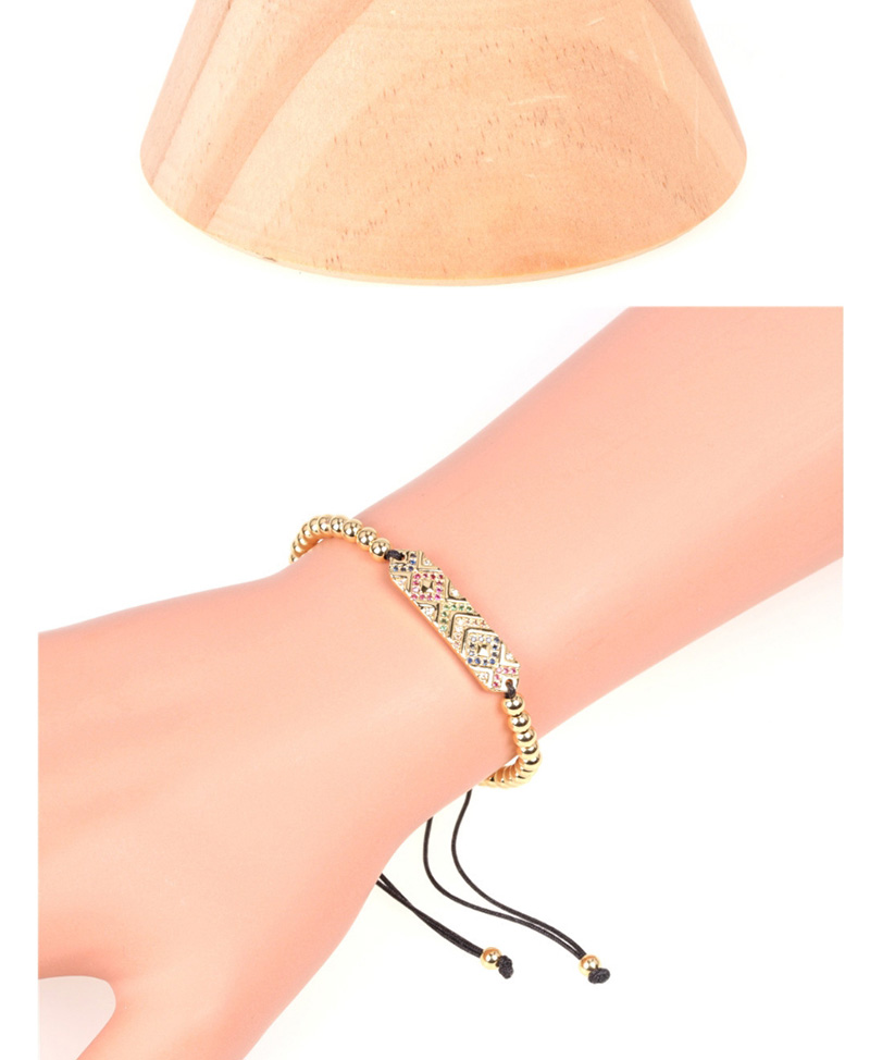 Fashion Rose Gold Cubic Zirconia Gold Plated Beaded Bracelet With Micro Diamonds,Bracelets