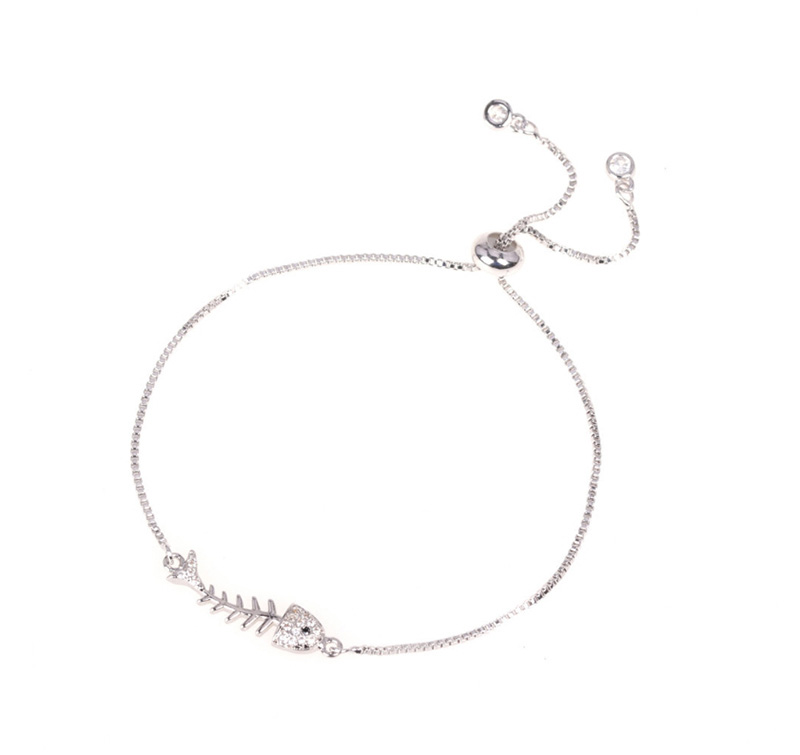 Fashion Silver Fishbone Diamond Geometric Bracelet,Bracelets