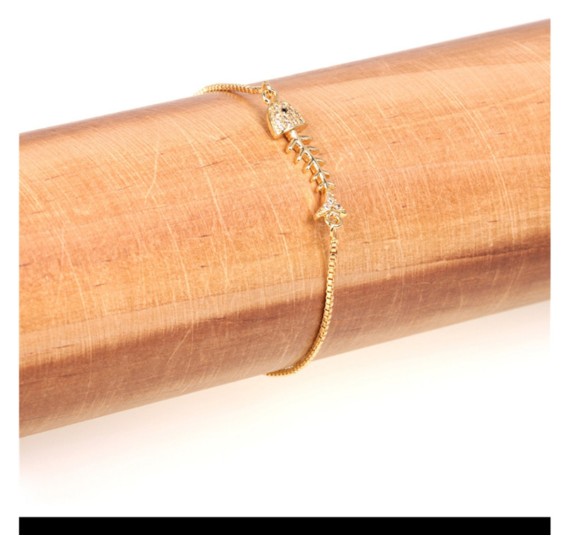 Fashion Rose Gold Fishbone Diamond Geometric Bracelet,Bracelets