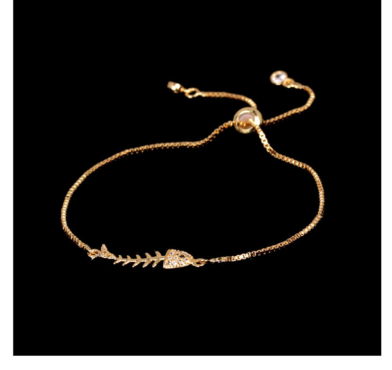 Fashion Rose Gold Fishbone Diamond Geometric Bracelet,Bracelets