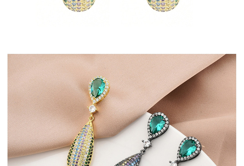 Fashion Gun Black Geometric Drop Earrings With Crystals And Diamonds,Earrings