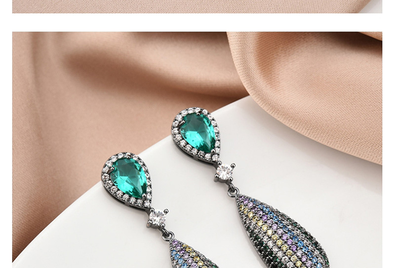 Fashion Gun Black Geometric Drop Earrings With Crystals And Diamonds,Earrings